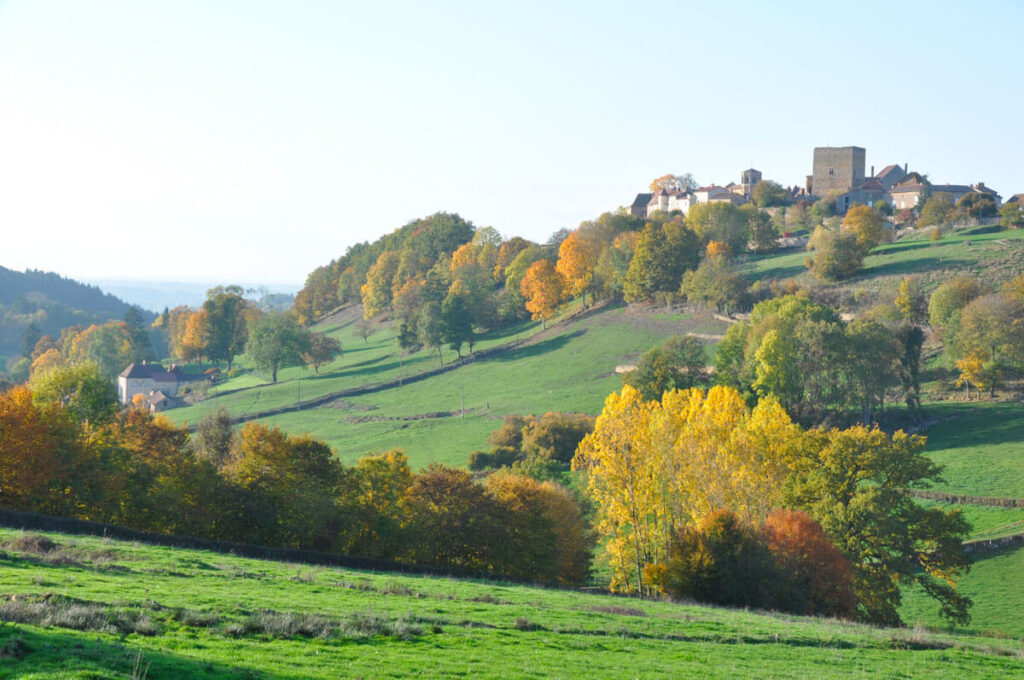 Vue panoramique sur Semur-en-Brionnais (71)
